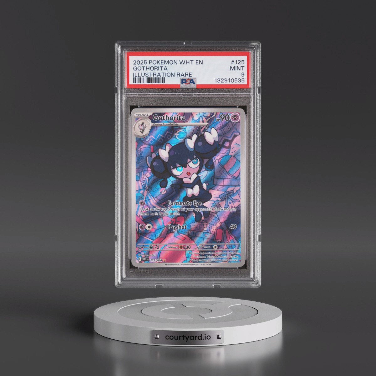 2025 Pokémon Wht EN-White Flare #125 Gothorita - Illustration Rare (PSA 9 MINT)