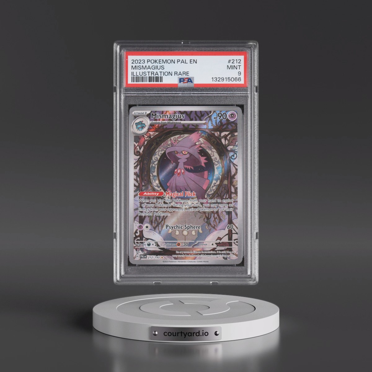 2023 Pokémon Pal EN-Paldea Evolved #212 Mismagius - Illustration Rare (PSA 9 MINT)