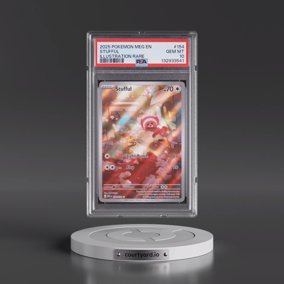 2025 Pokémon Meg EN-Mega Evolution #154 Stufful - Illustration Rare (PSA 10 GEM MINT)