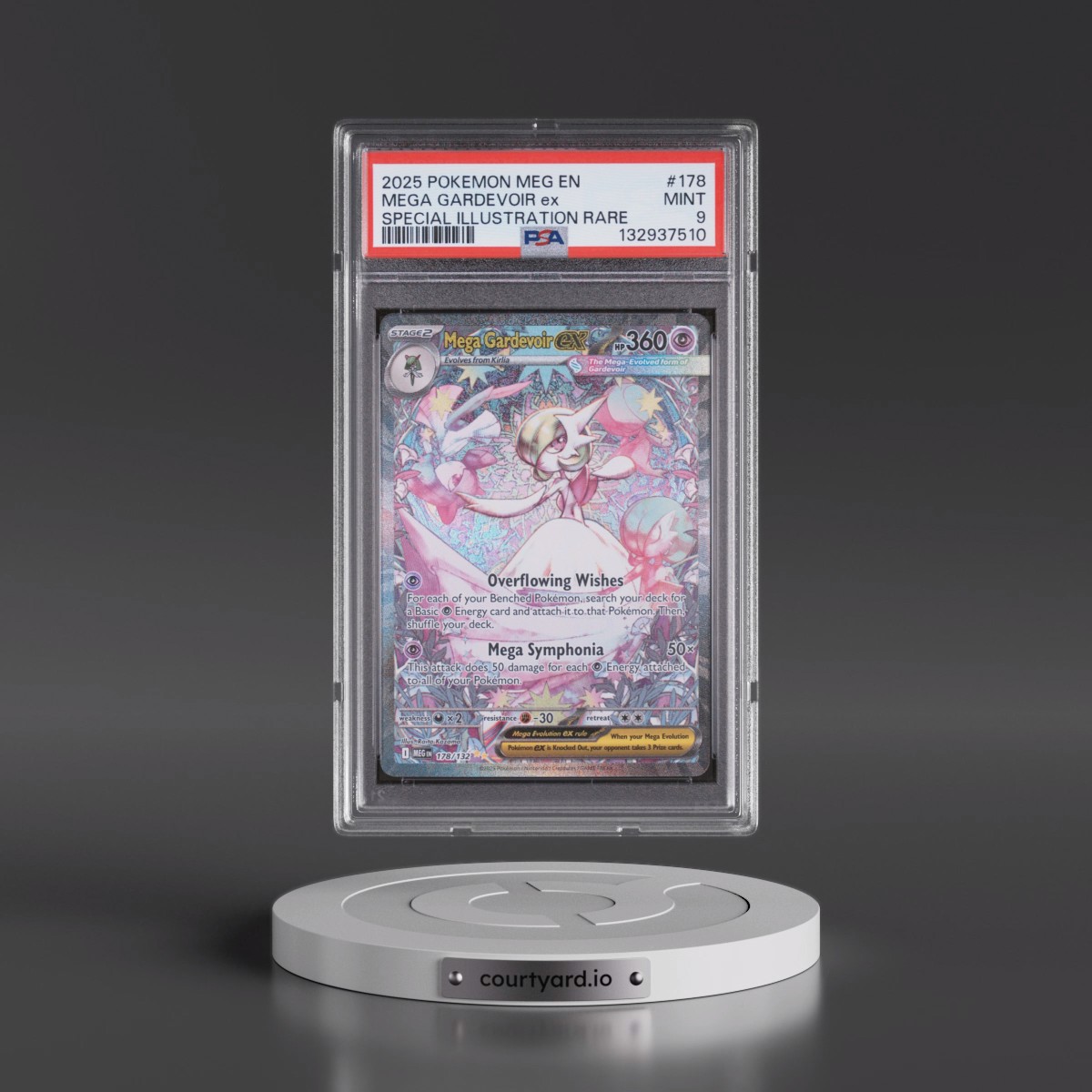 2025 Pokémon Meg EN-Mega Evolution #178 Mega Gardevoir EX - Holo Special Illustration Rare (PSA 9 MINT)