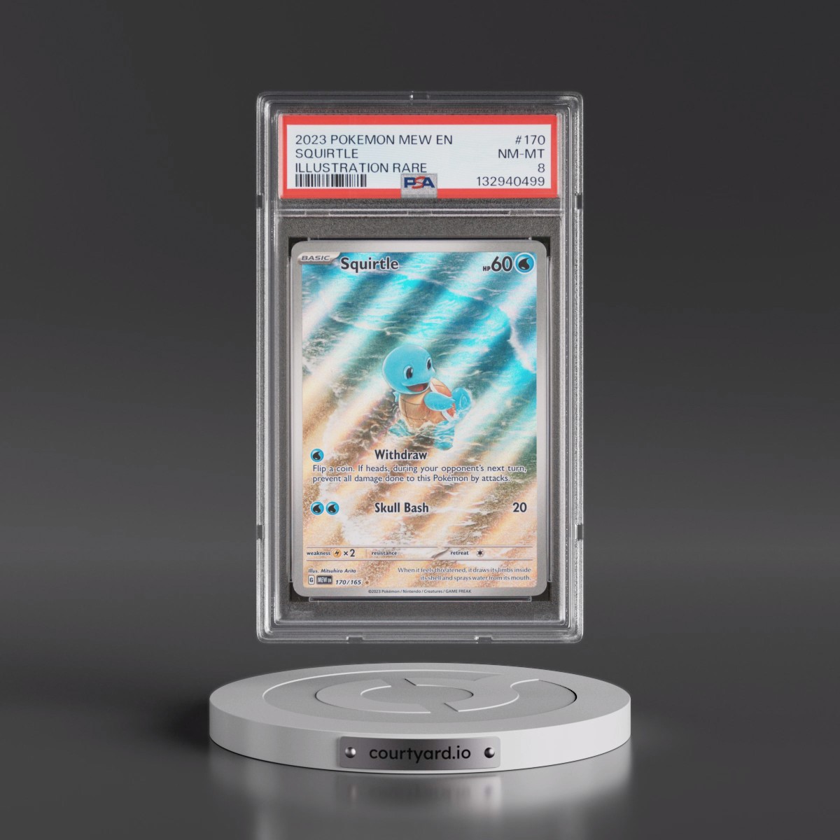 2023 Pokémon Mew EN-151 #170 Squirtle - Illustration Rare (PSA 8 NM-MT)