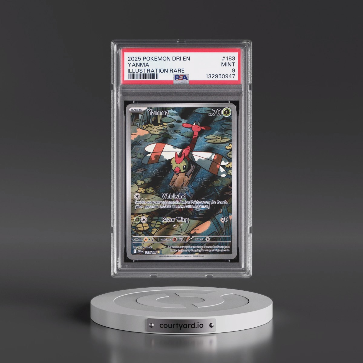 2025 Pokémon Dri EN-Destined Rivals #183 Yanma - Illustration Rare (PSA 9 MINT)