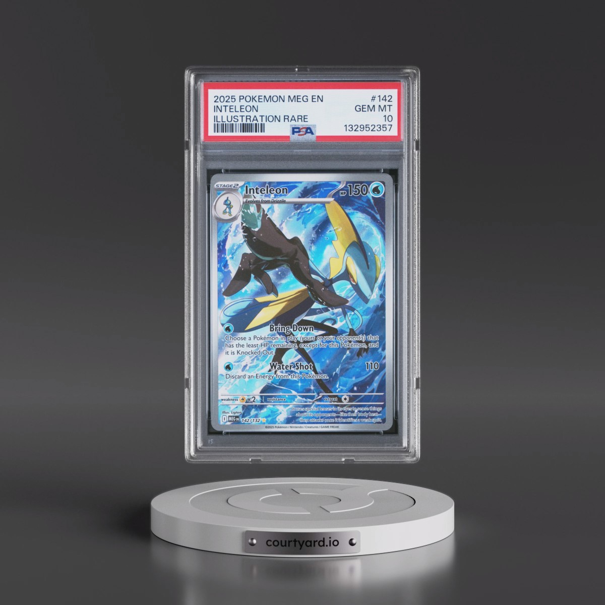 2025 Pokémon Meg EN-Mega Evolution #142 Inteleon - Illustration Rare (PSA 10 GEM MINT)