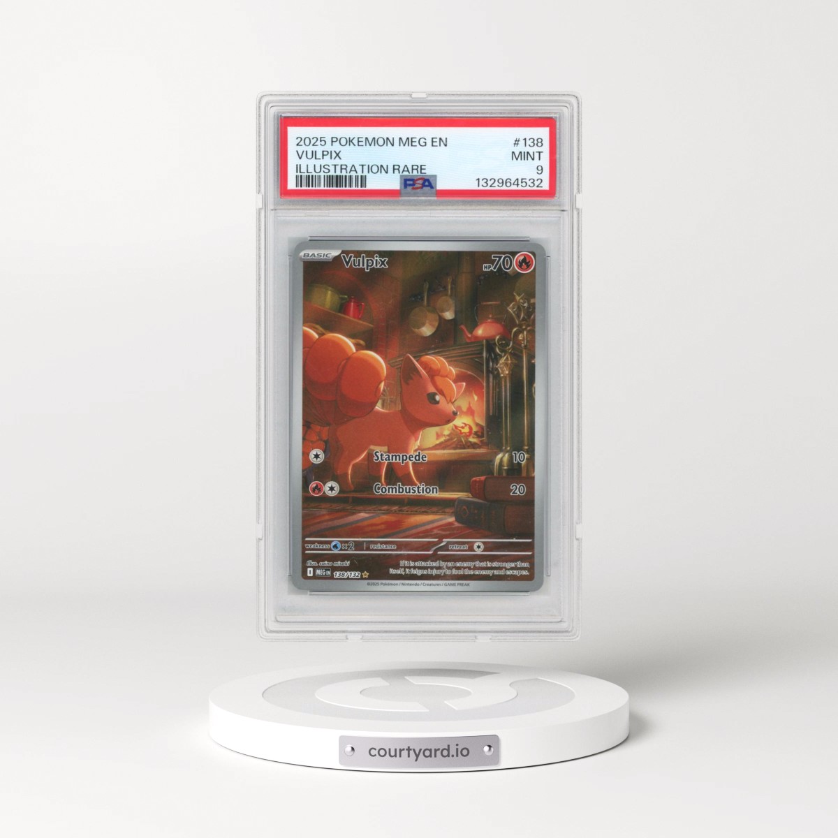 2025 Pokémon Meg EN-Mega Evolution #138 Vulpix - Illustration Rare (PSA 9 MINT)