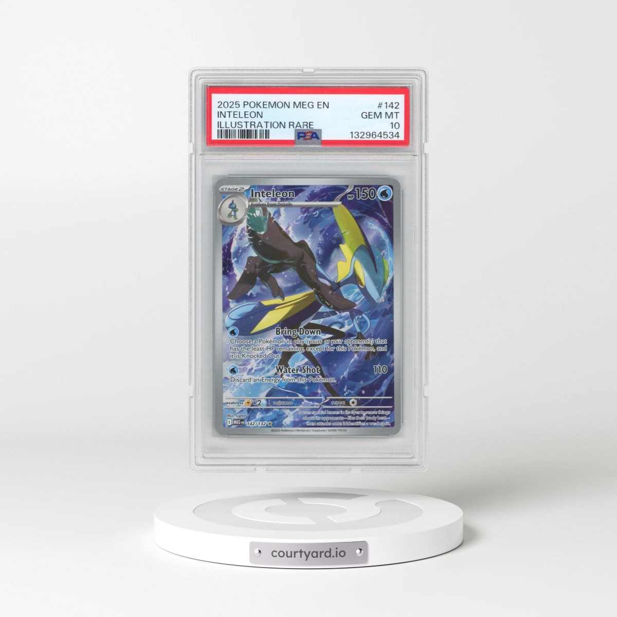 2025 Pokémon Meg EN-Mega Evolution #142 Inteleon - Illustration Rare (PSA 10 GEM MINT)