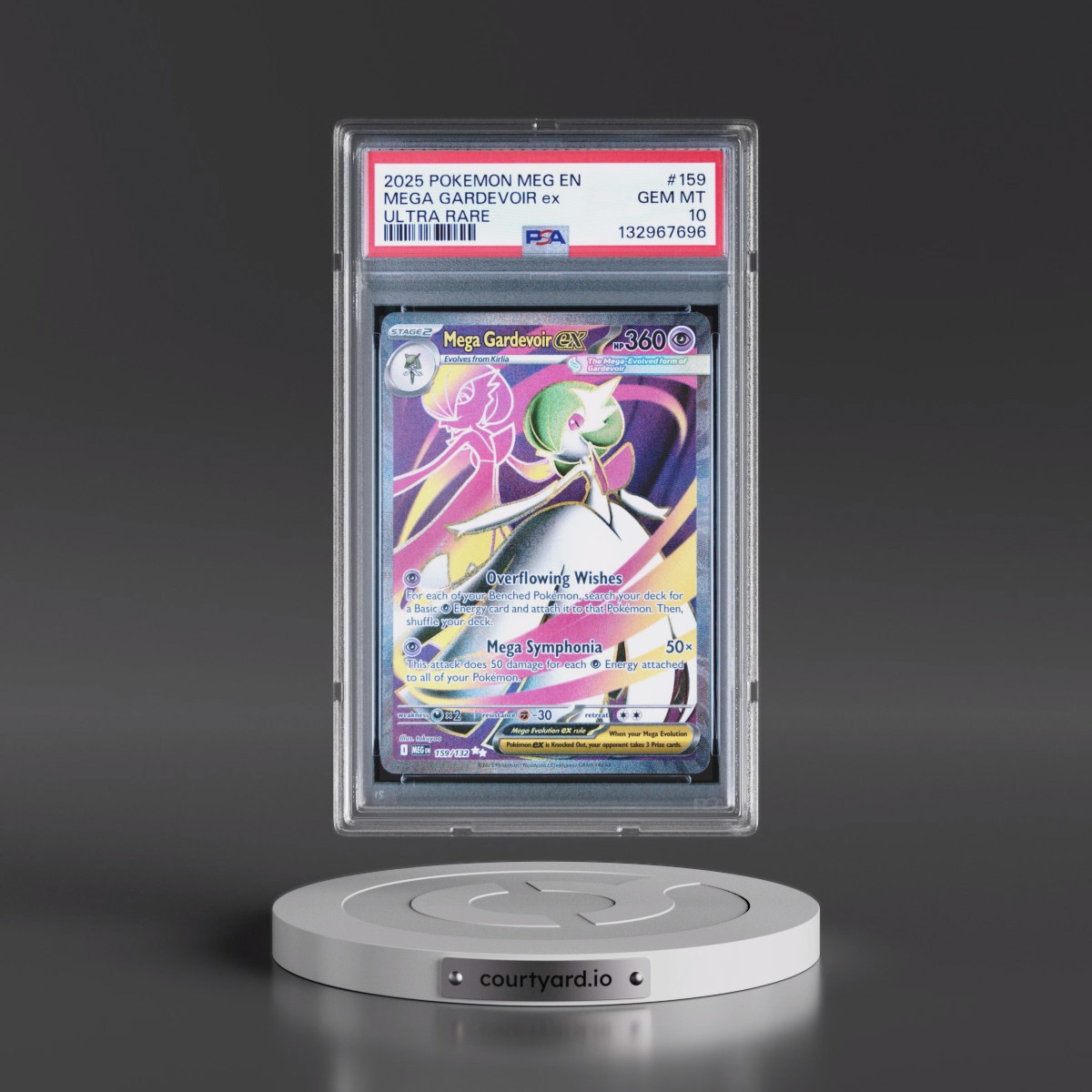 2025 Pokémon Meg EN-Mega Evolution #159 Mega Gardevoir EX - Holo Ultra Rare (PSA 10 GEM MINT)