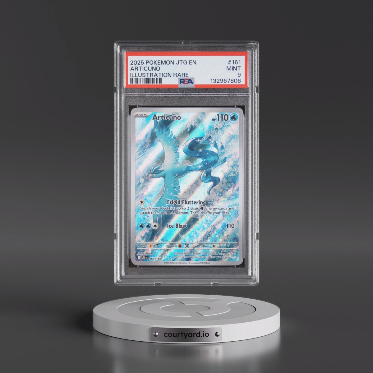 2025 Pokémon Jtg EN-Journey Together #161 Articuno - Illustration Rare (PSA 9 MINT)