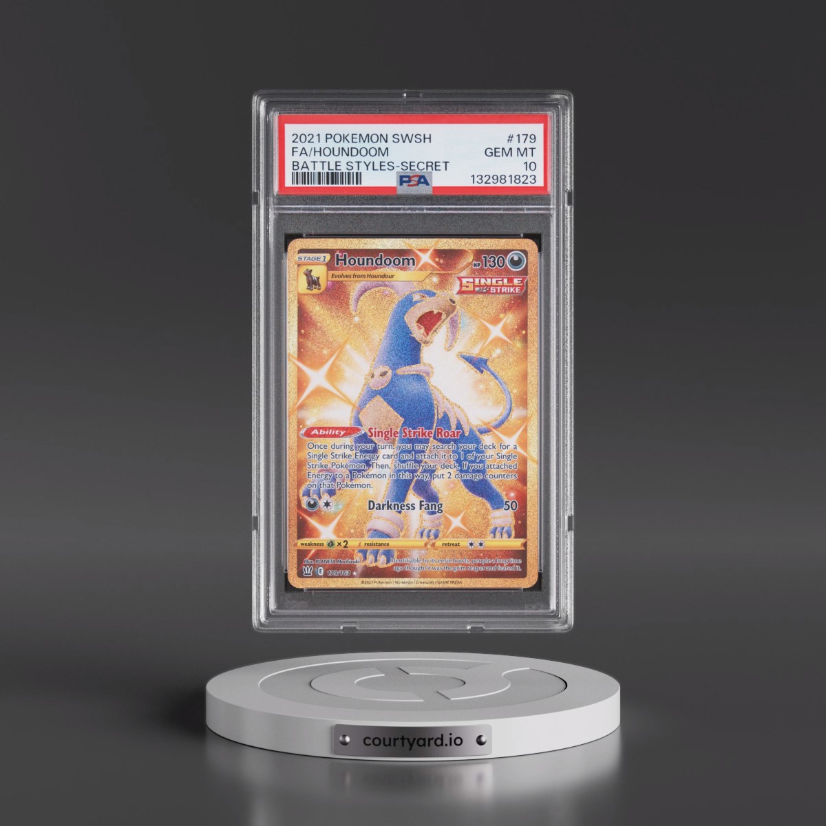 2021 Pokémon Sword & Shield Battle Styles #179 Houndoom - Full Art Secret (PSA 10 GEM MINT)