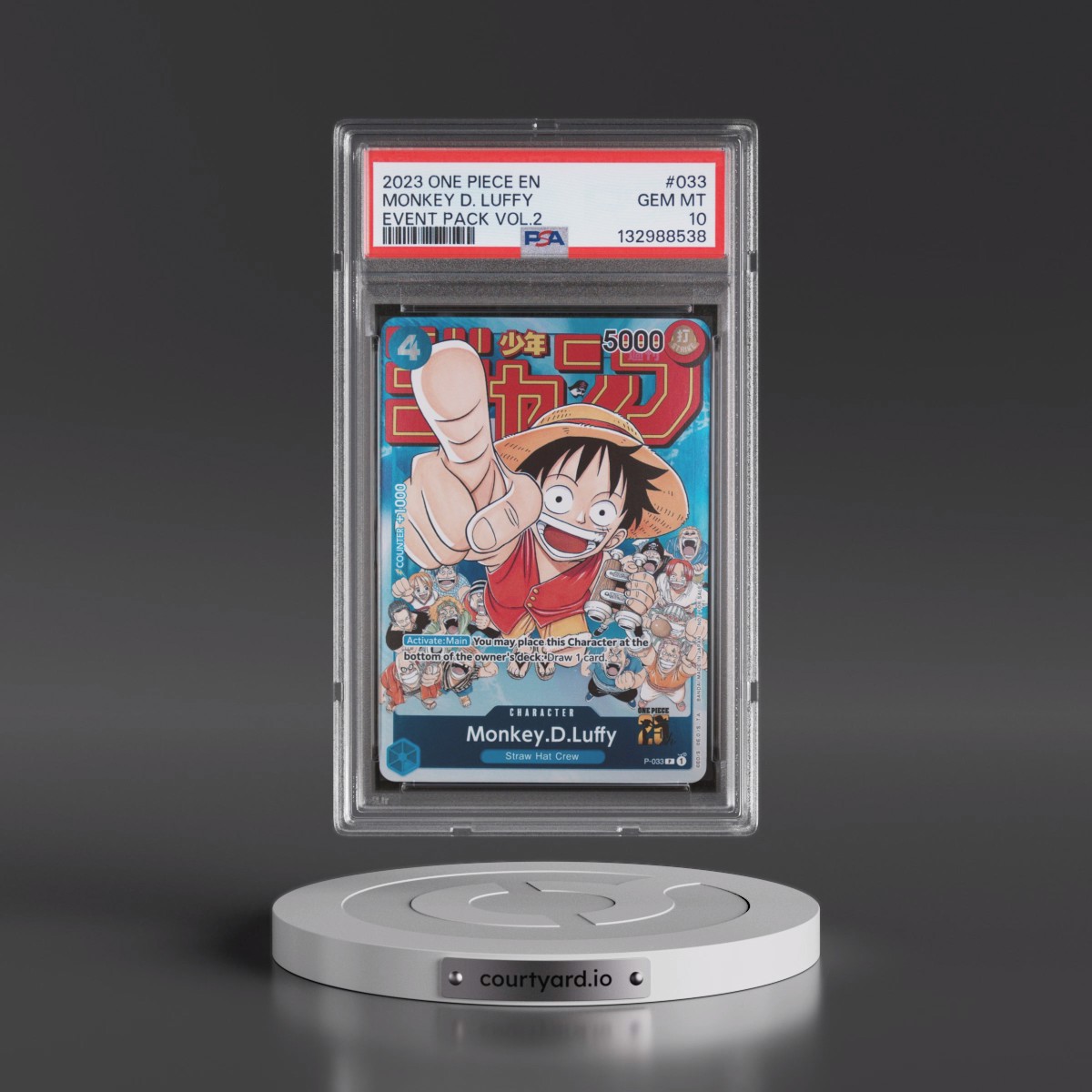 2023 One Piece Promos #033 Monkey D. Luffy - Event Pack Vol.2 (PSA 10 GEM MINT)