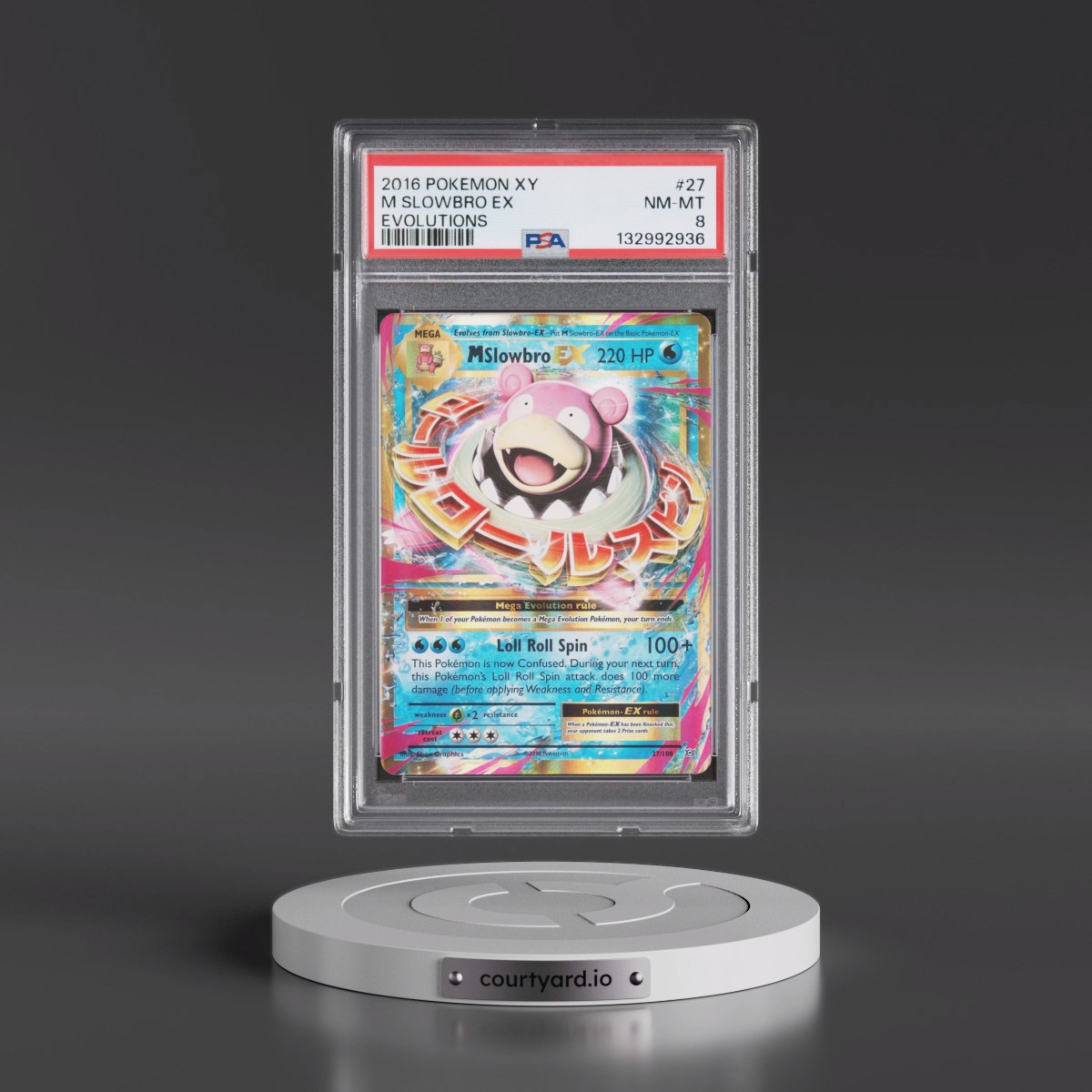 2016 Pokémon XY Evolutions #27 M Slowbro EX - Holo (PSA 8 NM-MT)
