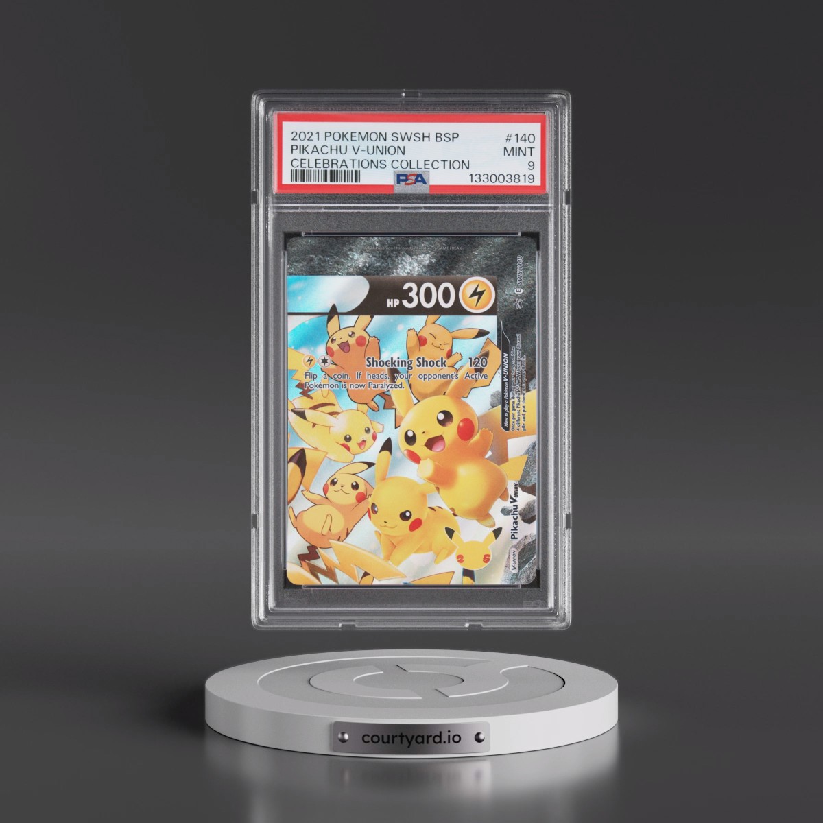 2021 Pokémon Swsh Black Star Promo #140 Pikachu V-Union - Celebrations Collection (PSA 9 MINT)