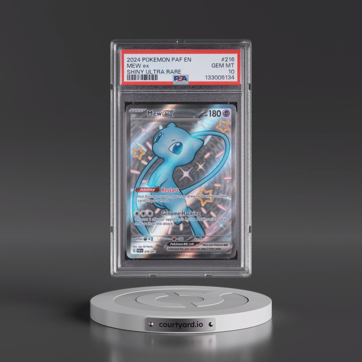 2024 Pokémon Paf EN-Paldean Fates #216 Mew EX - Holo Shiny Ultra Rare (PSA 10 GEM MINT)
