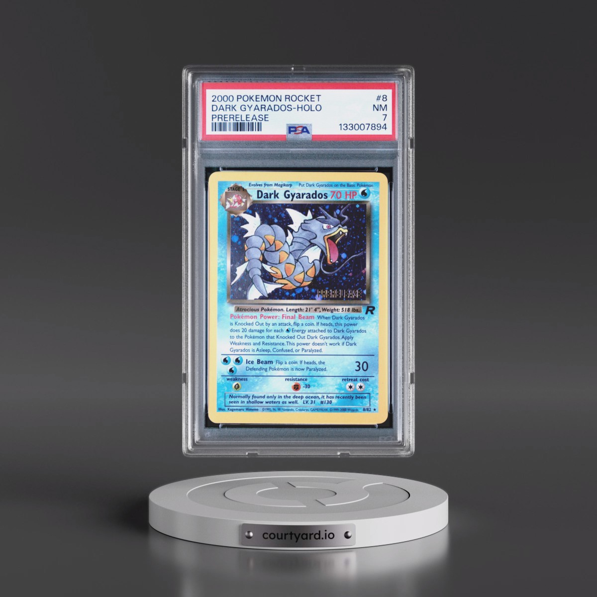2000 Pokémon Rocket Dark Gyarados - Holo Prerelease #8 PSA 7