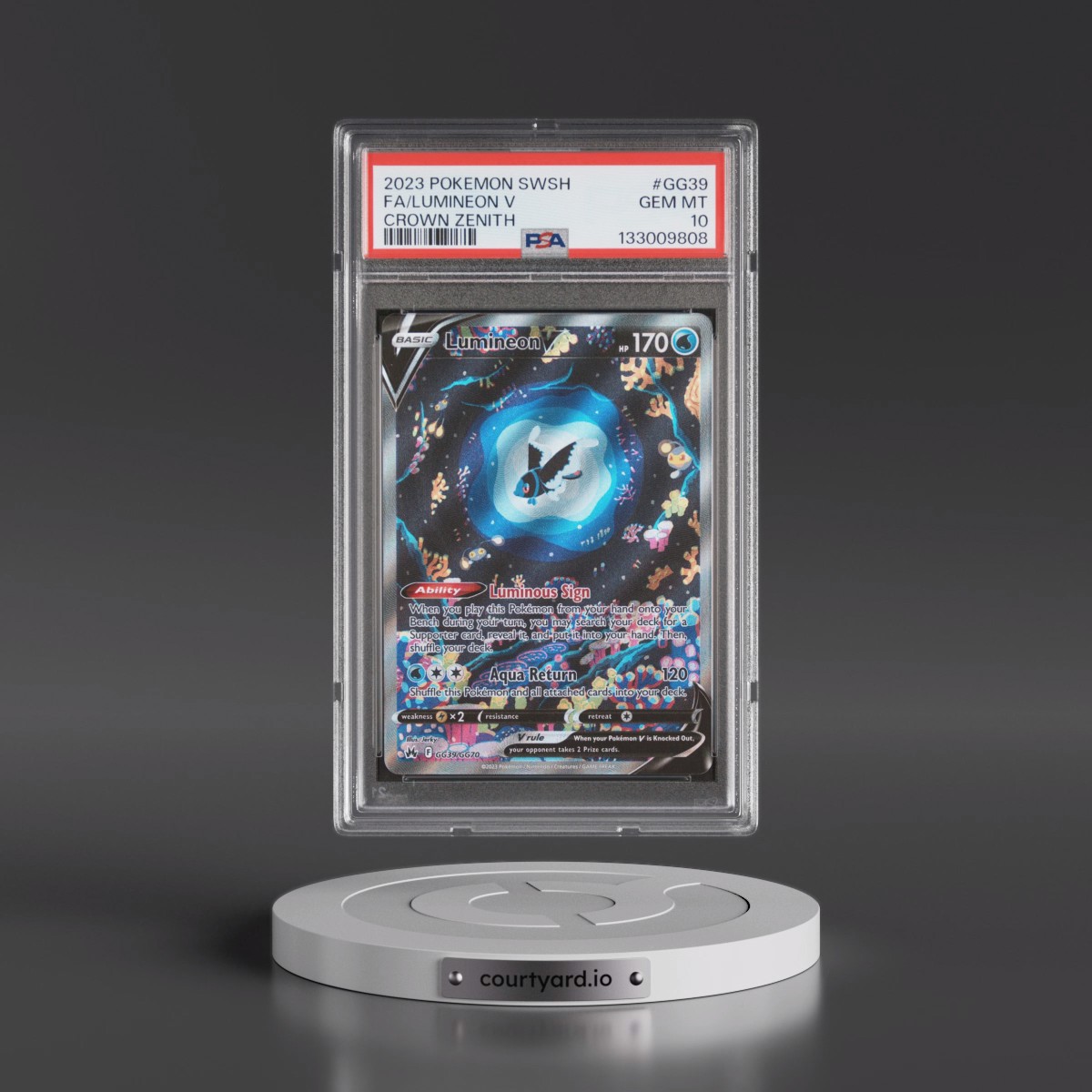 2023 Pokémon Sword and Shield Crown Zenith #GG39 Lumineon V - Holo Full Art (PSA 10 GEM MINT)