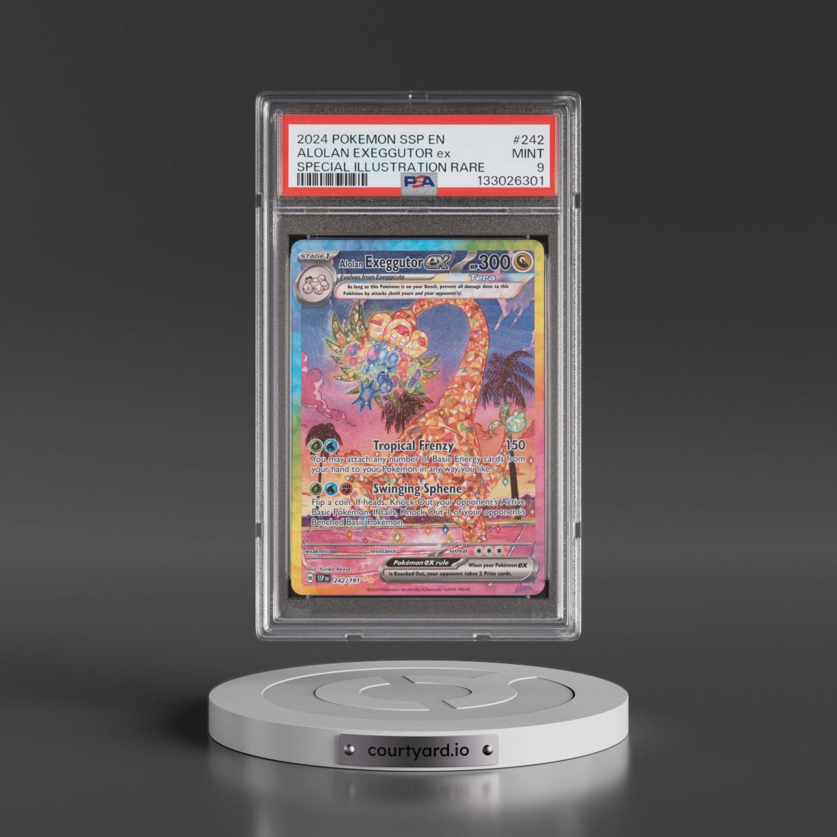 2024 Pokémon Ssp EN-Surging Sparks #242 Alolan Exeggutor EX - Holo Special Illustration Rare (PSA 9 MINT)