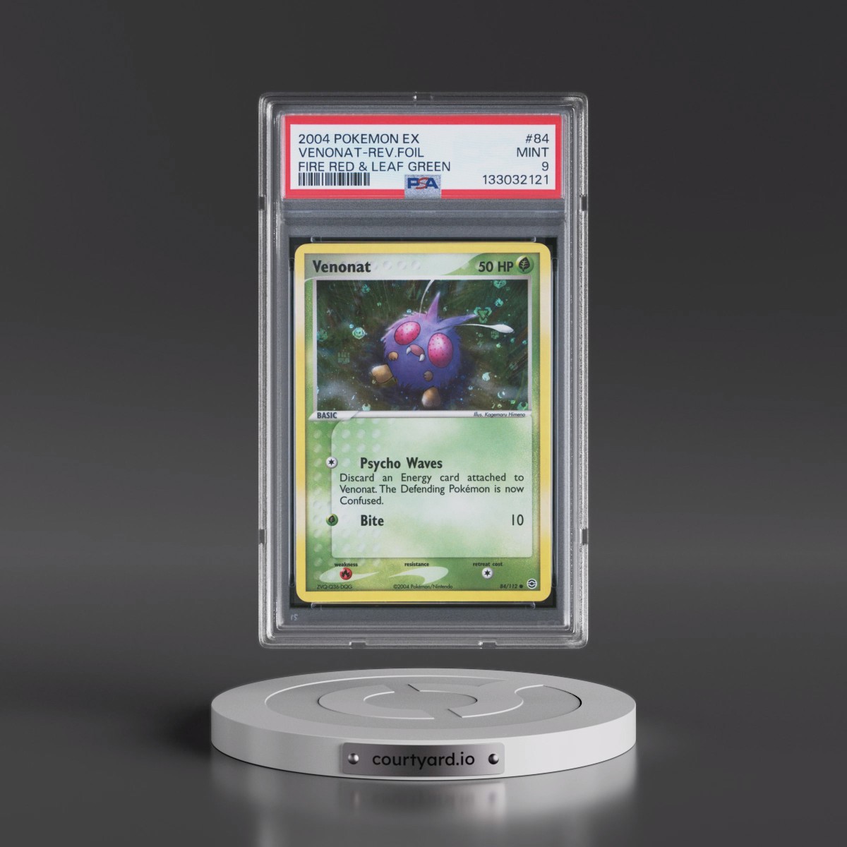 2004 Pokémon EX Fire Red & Leaf Green #84 Venonat - Reverse Foil (PSA 9 MINT)