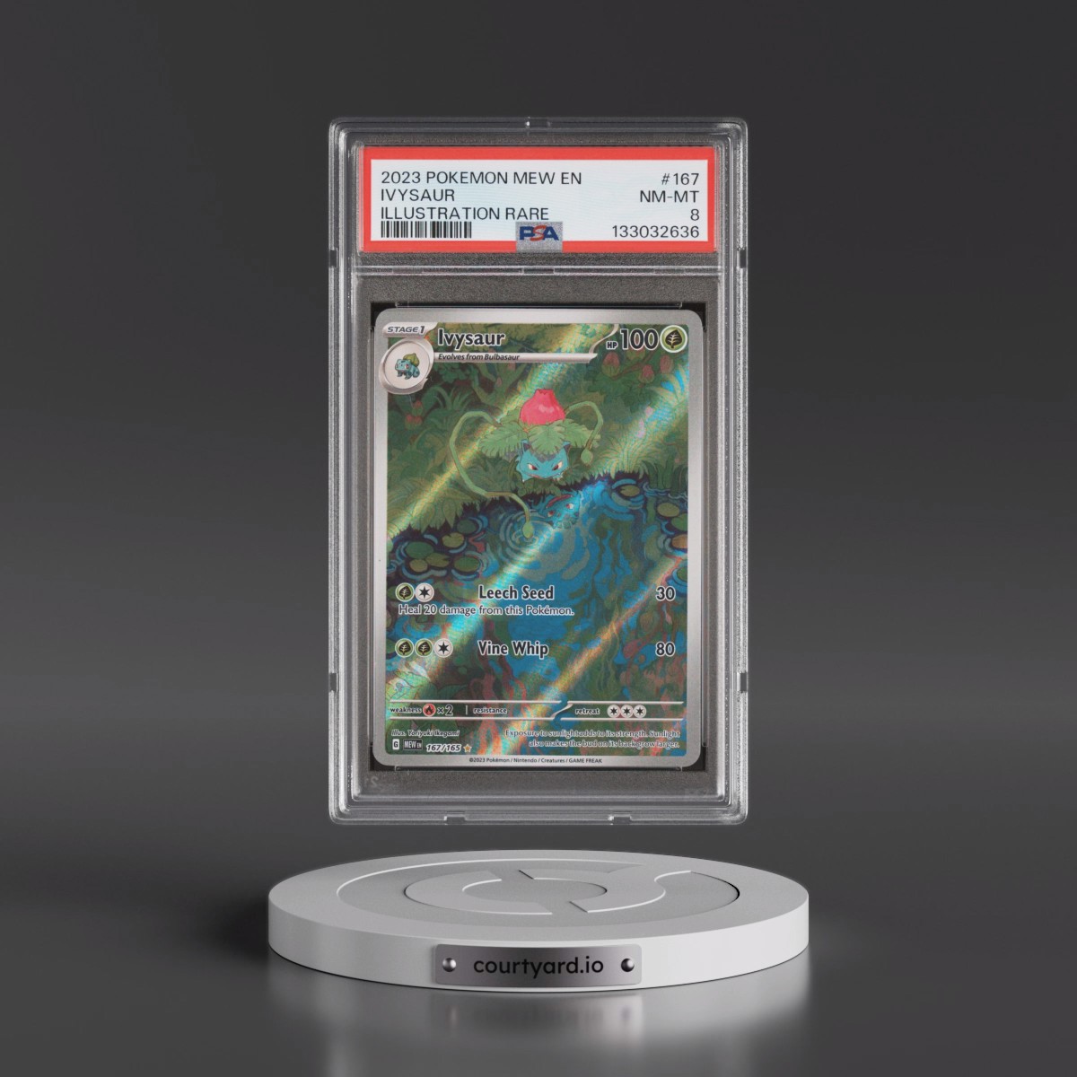 2023 Pokémon Mew EN-151 #167 Ivysaur - Illustration Rare (PSA 8 NM-MT)