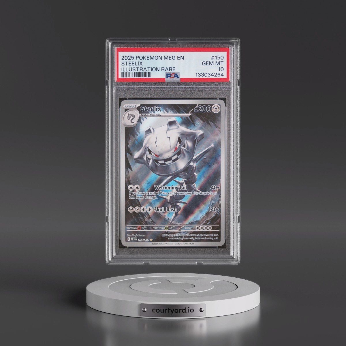 2025 Pokémon Meg EN-Mega Evolution #150 Steelix - Illustration Rare (PSA 10 GEM MINT)