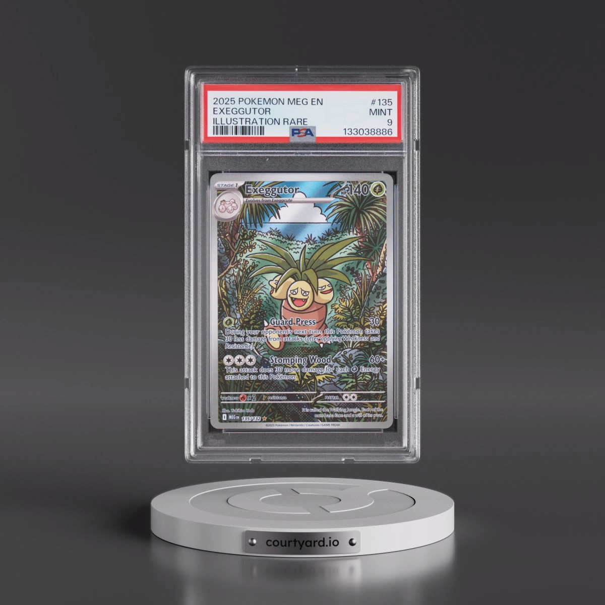 2025 Pokémon Meg EN-Mega Evolution #135 Exeggutor - Illustration Rare (PSA 9 MINT)