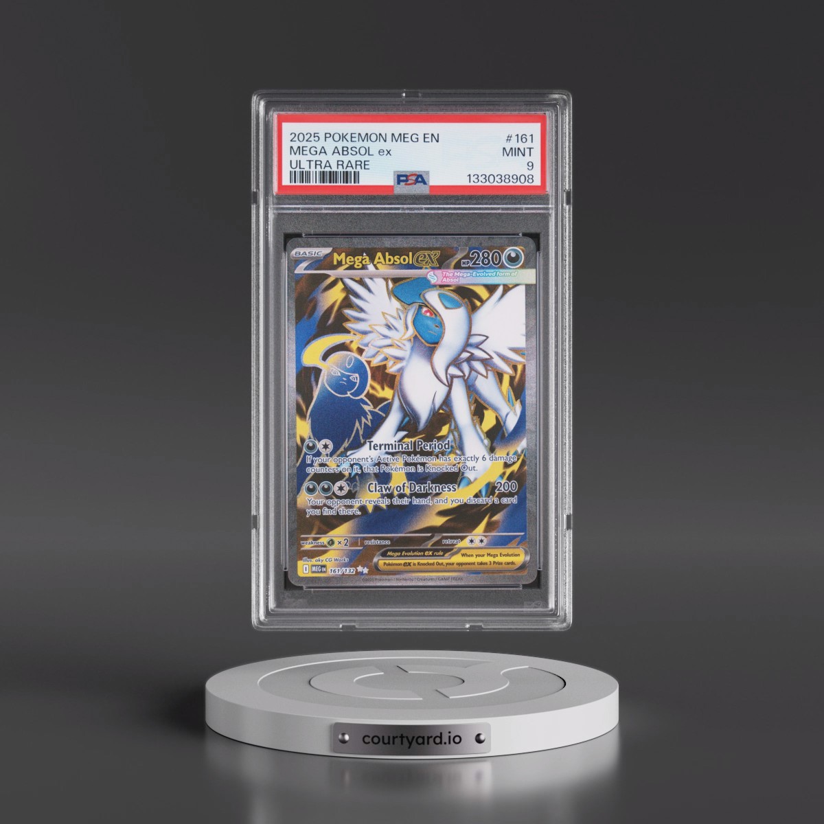 2025 Pokémon Meg EN-Mega Evolution #161 Mega Absol EX - Holo Ultra Rare (PSA 9 MINT)