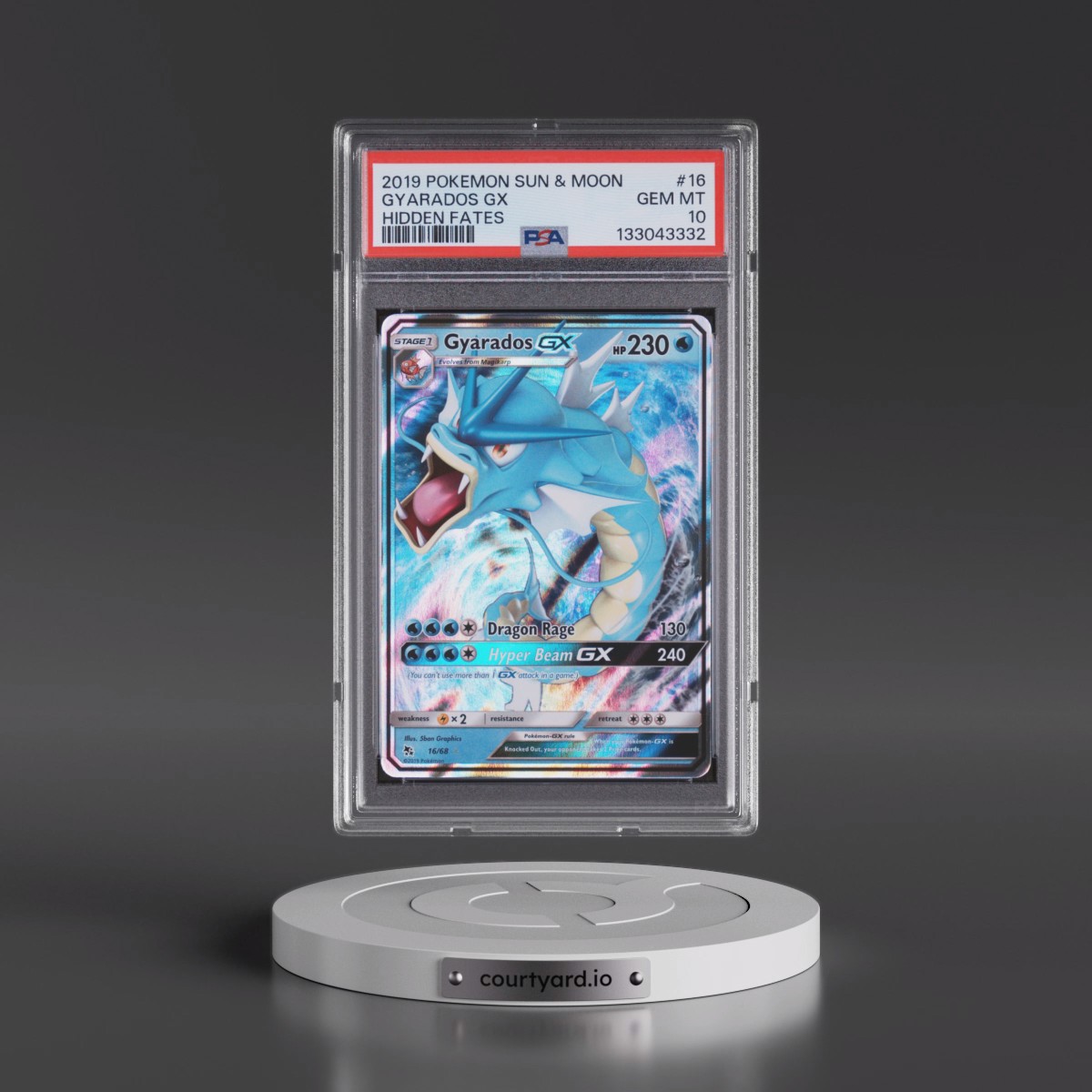 2019 Pokémon Sun & Moon Hidden Fates Gyarados GX - Holo #16 PSA 10
