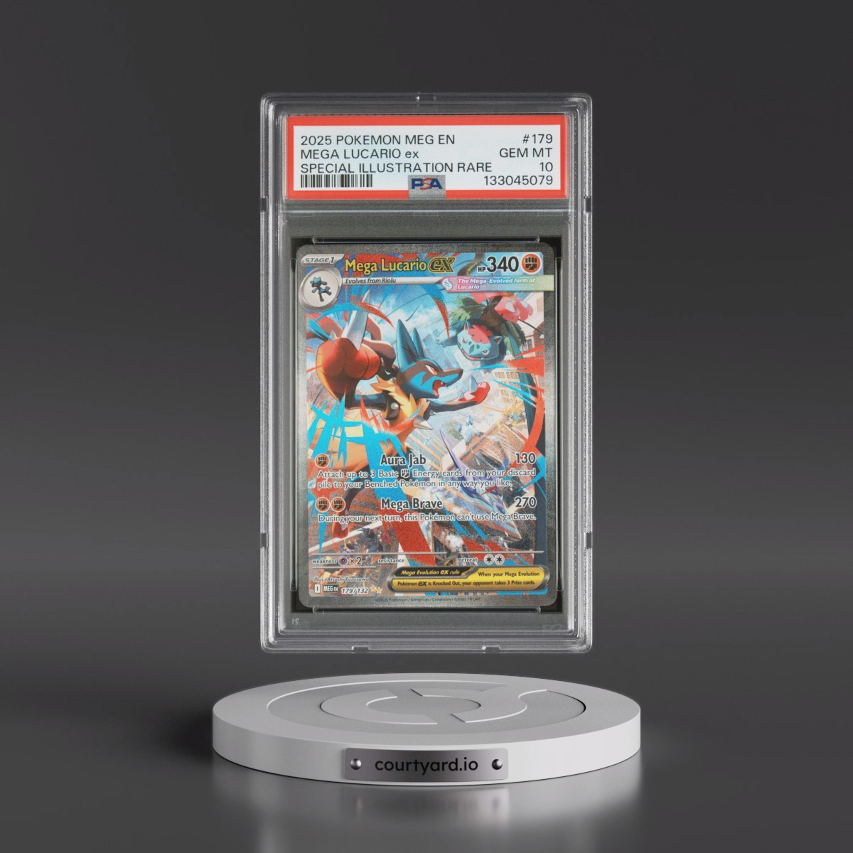 2025 Pokémon Meg EN-Mega Evolution #179 Mega Lucario EX - Holo Special Illustration Rare (PSA 10 GEM MINT)