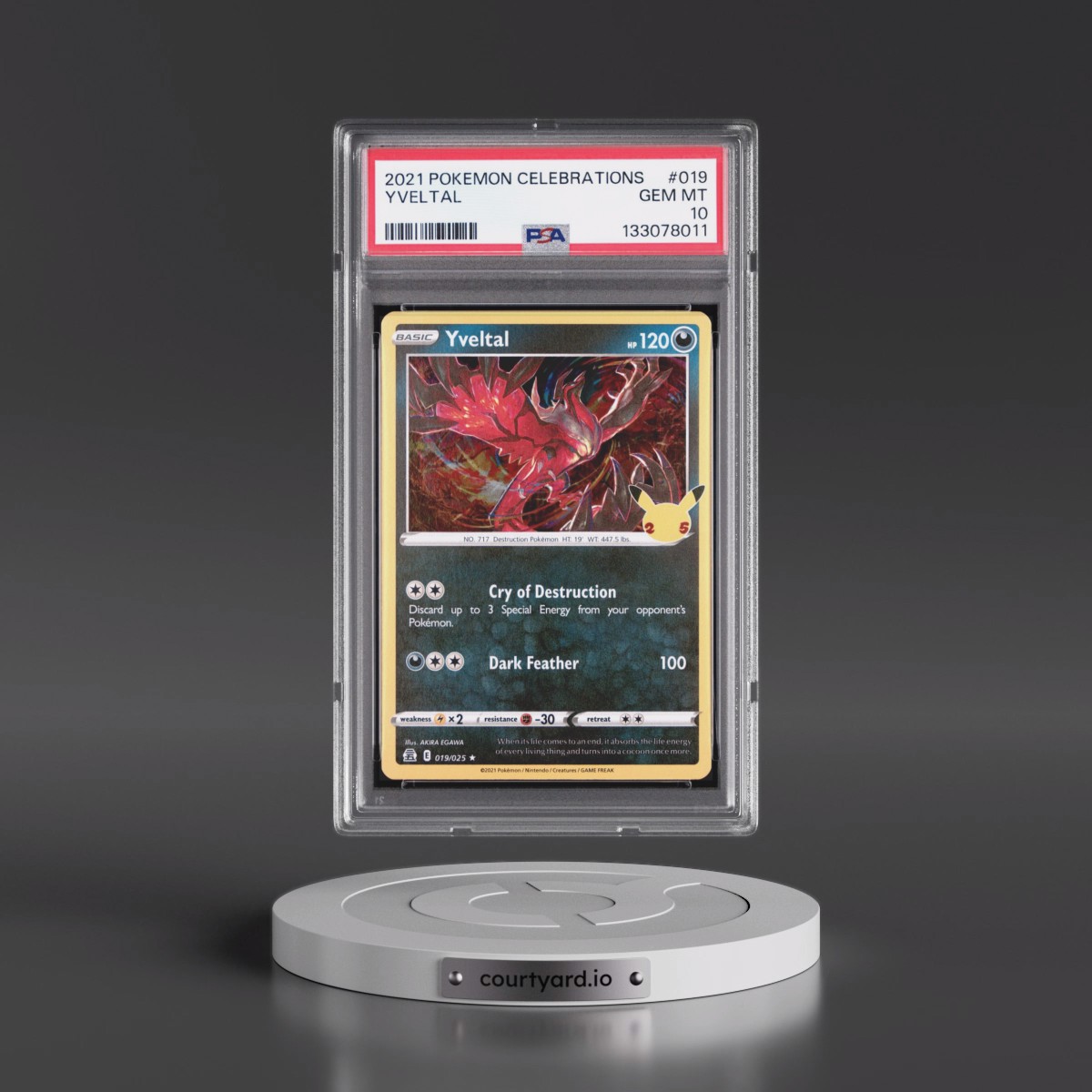 2021 Pokémon Celebrations #019 Yveltal (PSA 10 GEM MINT)