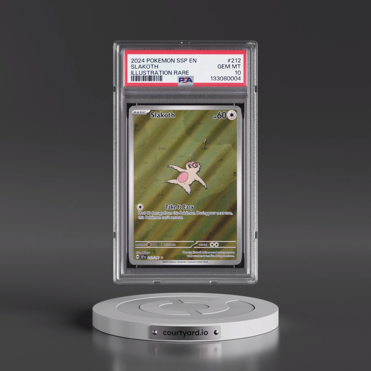 2024 Pokémon Ssp EN-Surging Sparks #212 Slakoth - Illustration Rare (PSA 10 GEM MINT)