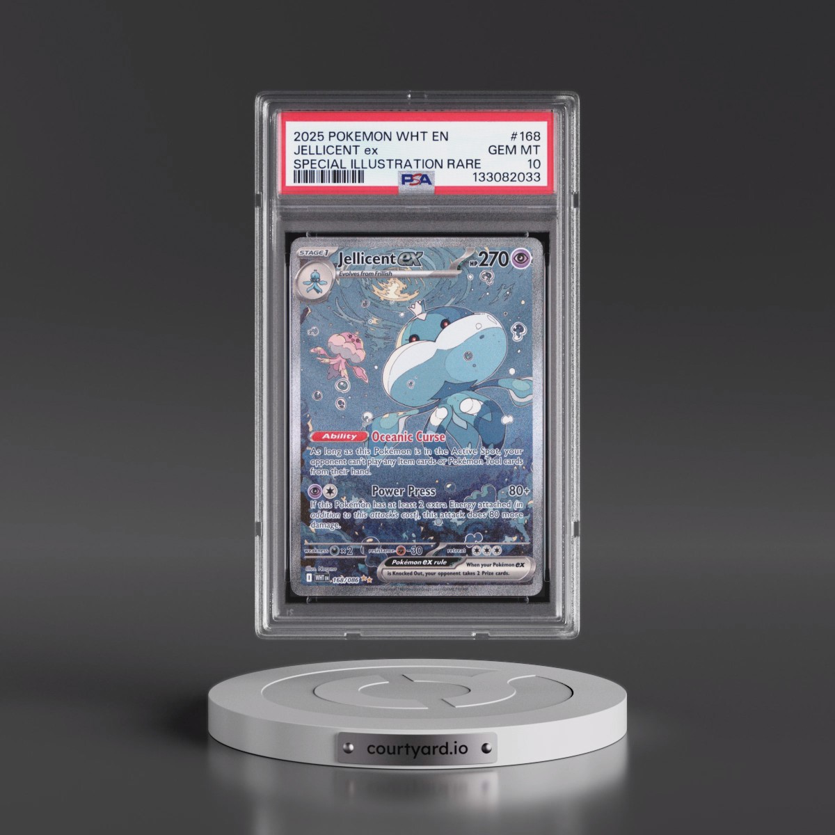 2025 Pokémon Wht EN-White Flare #168 Jellicent EX - Holo Special Illustration Rare (PSA 10 GEM MINT)