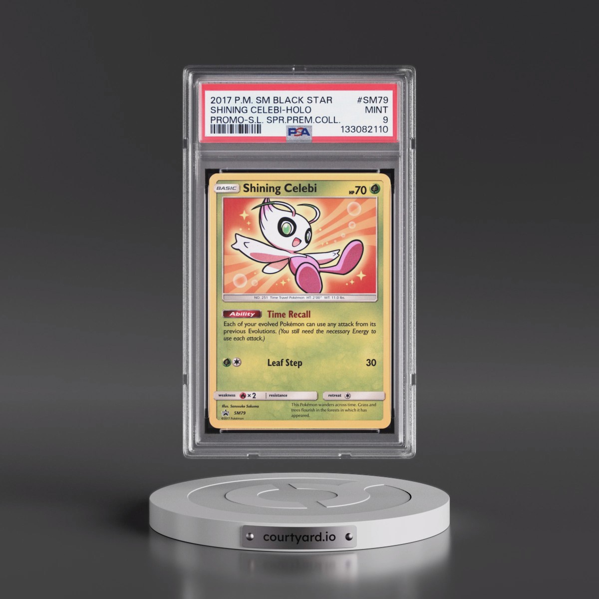 2017 Pokémon SM Black Star Promo #SM79 Shining Celebi - Holo Holo Shining Legends Super Premium Collection (PSA 9 MINT)