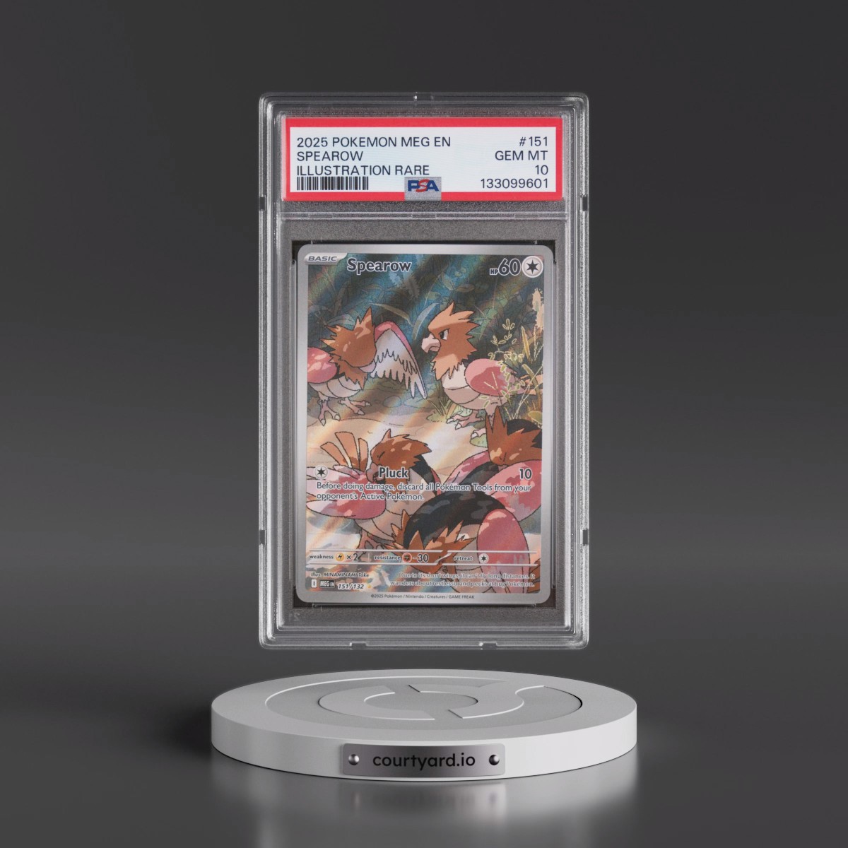 2025 Pokémon Meg EN-Mega Evolution #151 Spearow - Illustration Rare (PSA 10 GEM MINT)