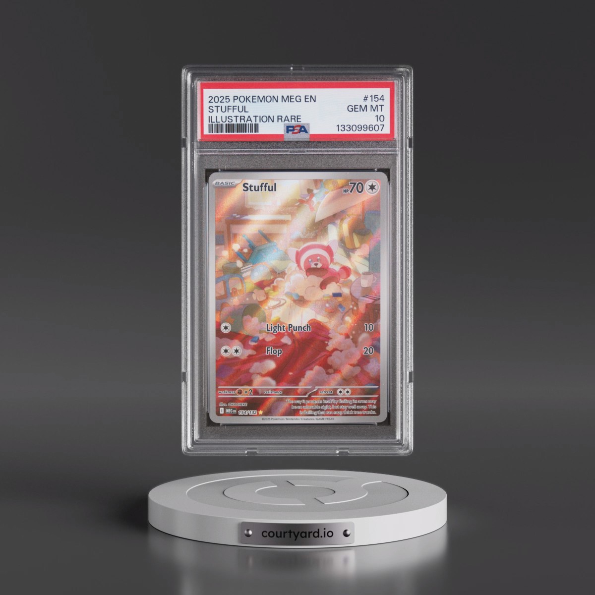 2025 Pokémon Meg EN-Mega Evolution #154 Stufful - Illustration Rare (PSA 10 GEM MINT)