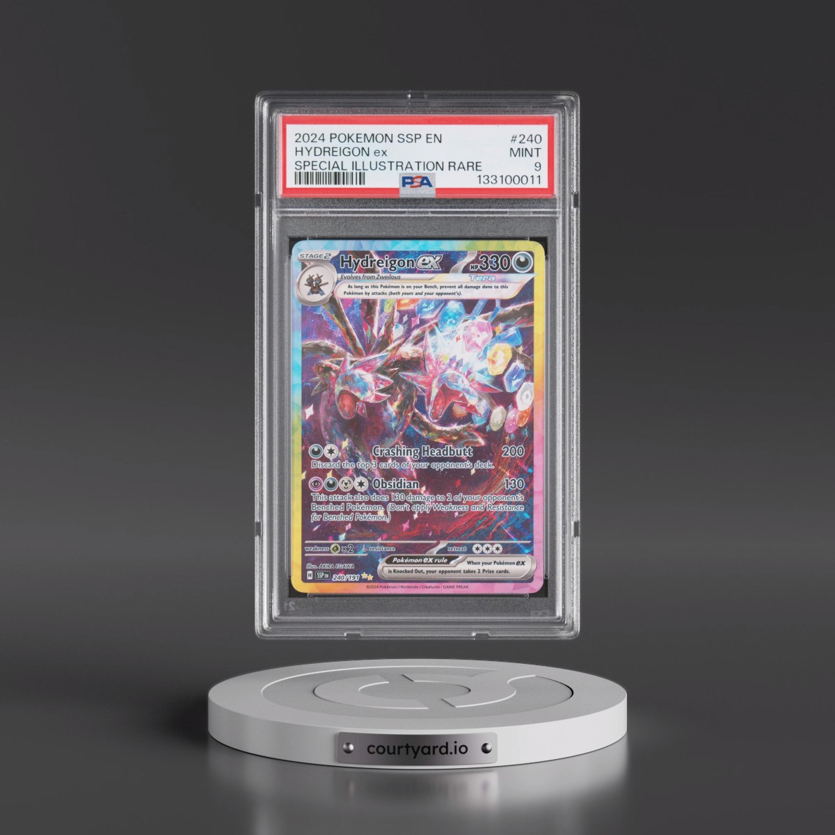 2024 Pokémon Ssp EN-Surging Sparks #240 Hydreigon EX - Holo Special Illustration Rare (PSA 9 MINT)