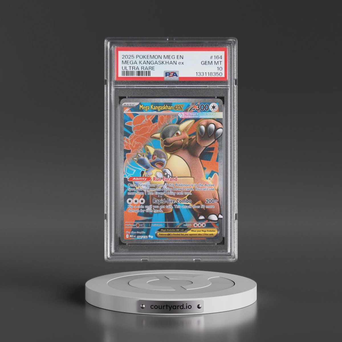 2025 Pokémon Meg EN-Mega Evolution #164 Mega Kangaskhan EX - Holo Ultra Rare (PSA 10 GEM MINT)