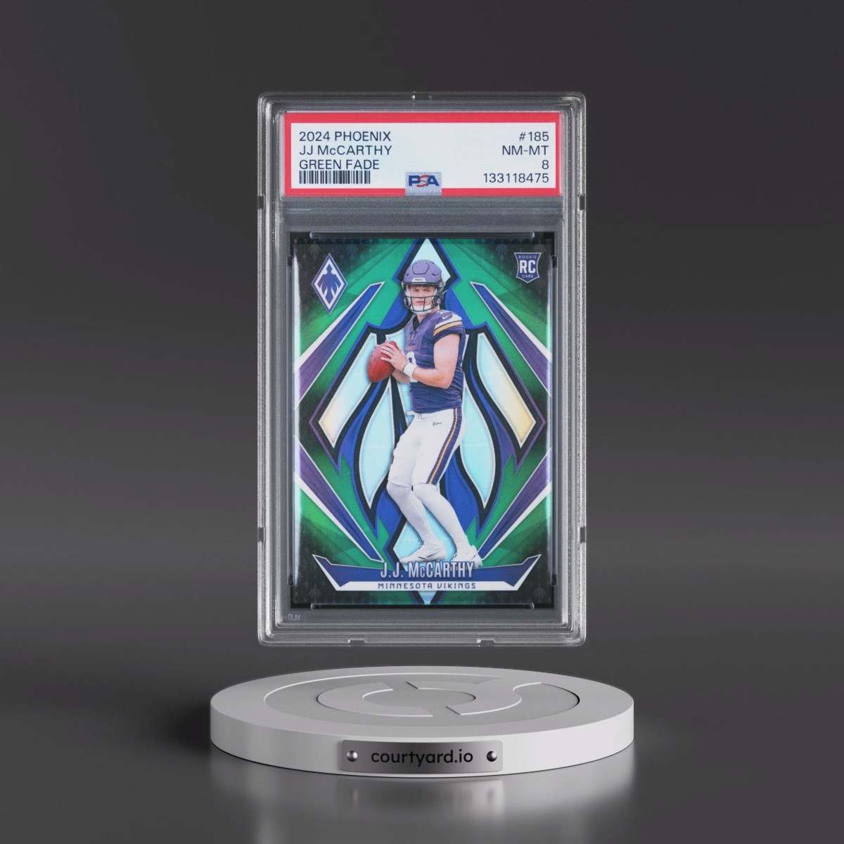 2024 Panini Phoenix JJ McCarthy - Green Fade #185 PSA 8
