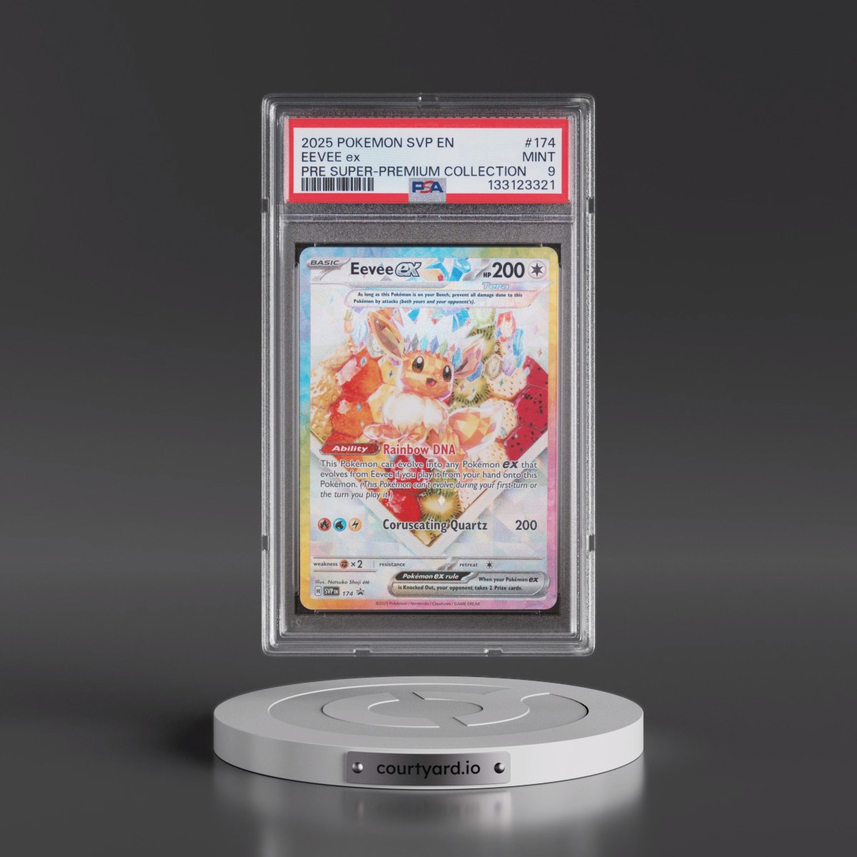 2025 Pokémon Svp EN-SV Black Star Promo #174 Eevee EX - Holo Prismatic Evolutions Super-Premium Collection (PSA 9 MINT)