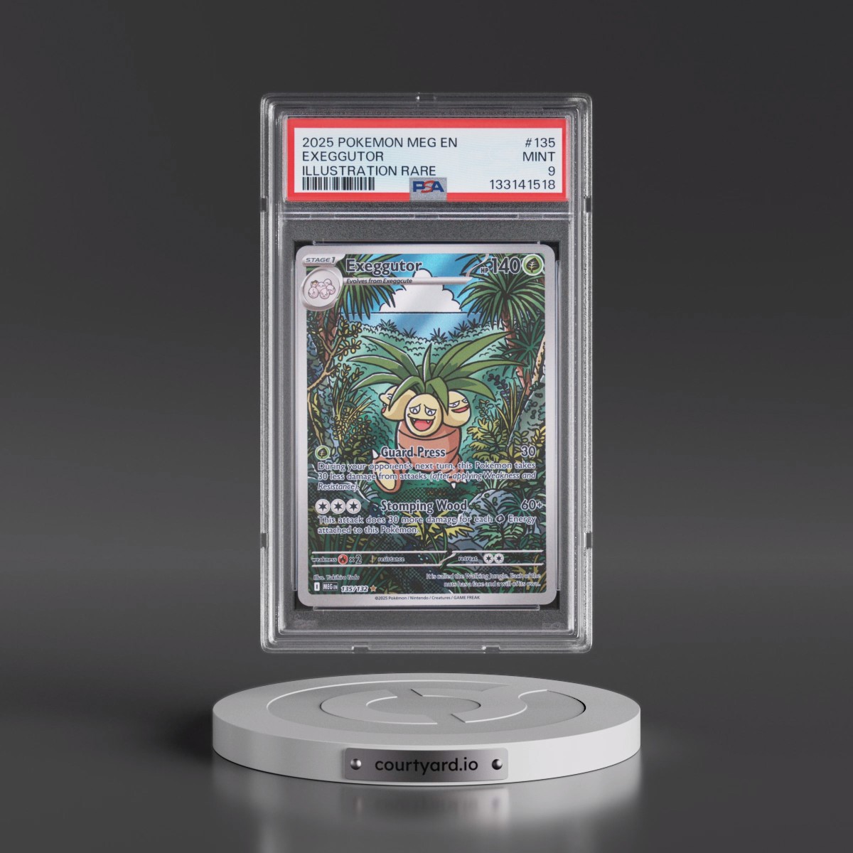 2025 Pokémon Meg EN-Mega Evolution #135 Exeggutor - Illustration Rare (PSA 9 MINT)