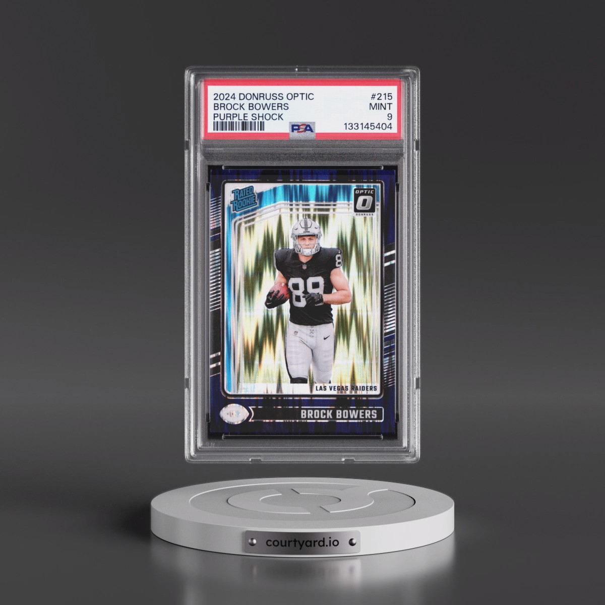 2024 Panini Donruss Optic #215 Brock Bowers - Purple Shock (PSA 9 MINT)