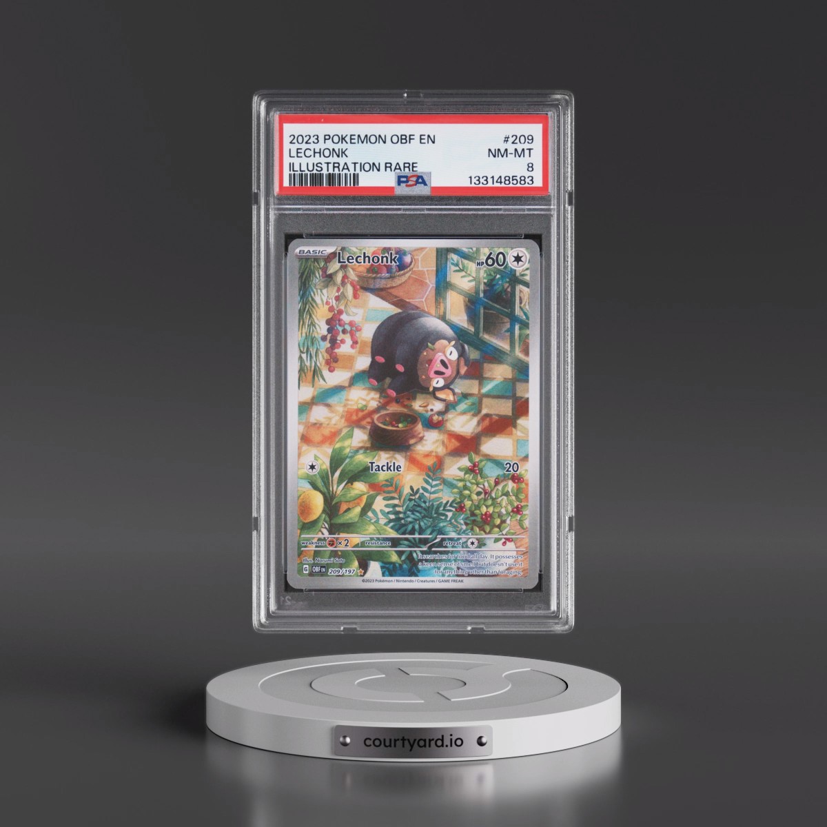 2023 Pokémon Obf EN-Obsidian Flames #209 Lechonk - Illustration Rare (PSA 8 NM-MT)