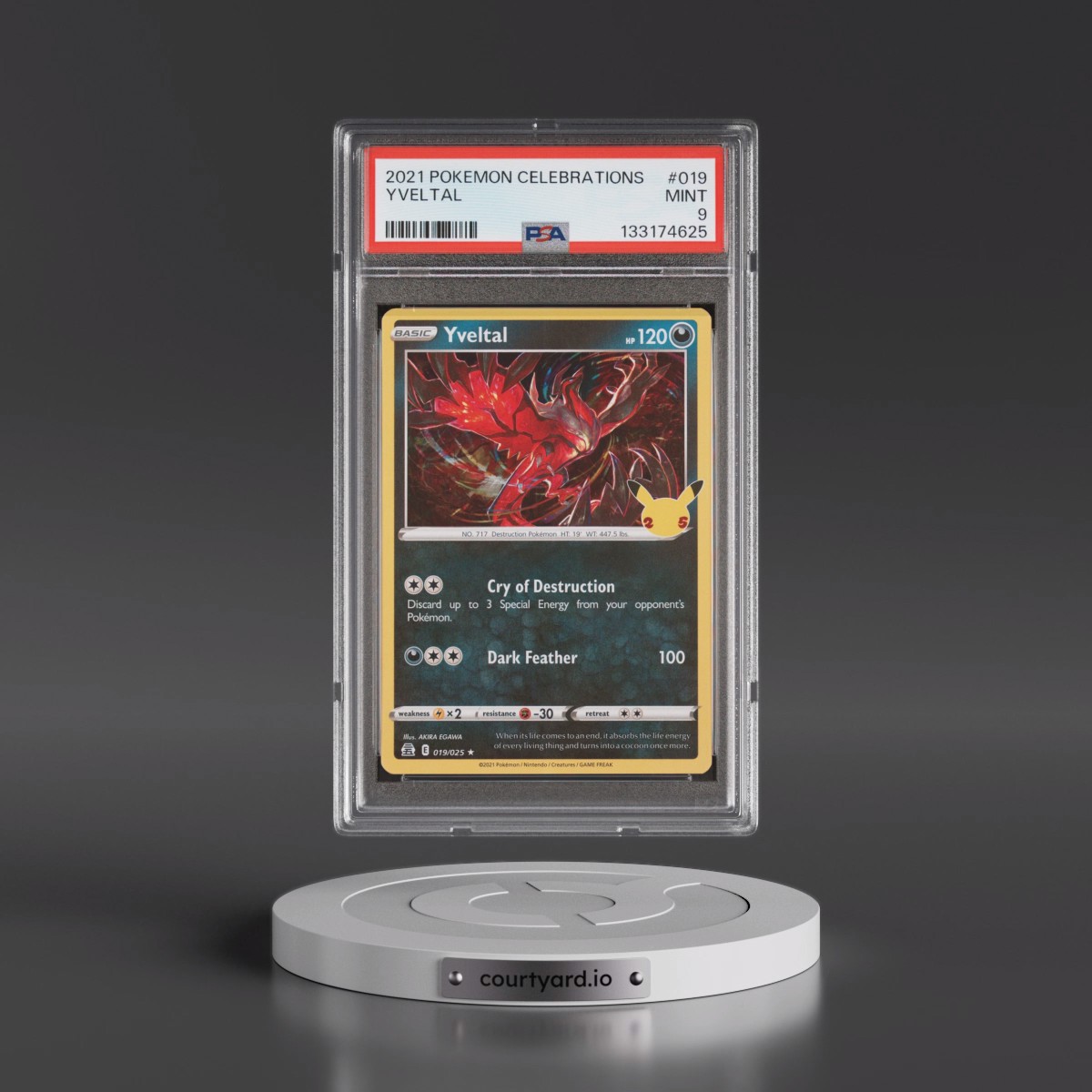 2021 Pokémon Celebrations #019 Yveltal (PSA 9 MINT)