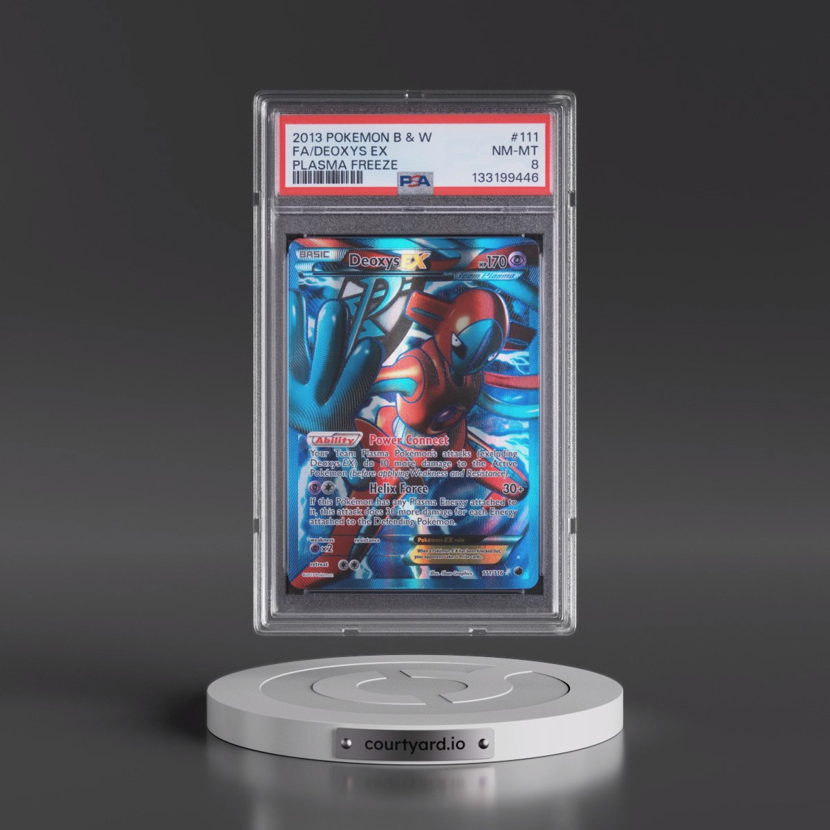 2013 Pokémon Black & White Plasma Freeze #111 Deoxys EX - Holo Full Art (PSA 8 NM-MT)