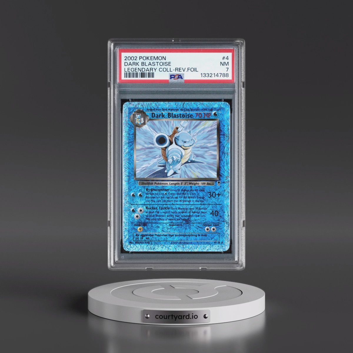 2002 Pokémon Legendary Collection #4 Dark Blastoise - Reverse Foil (PSA 7 NM)
