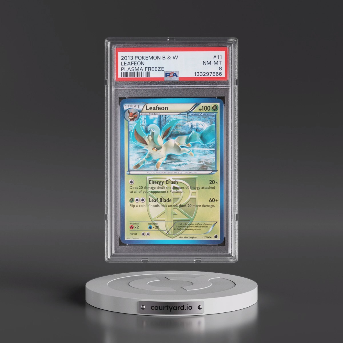 2013 Pokémon Black & White Plasma Freeze #11 Leafeon (PSA 8 NM-MT)