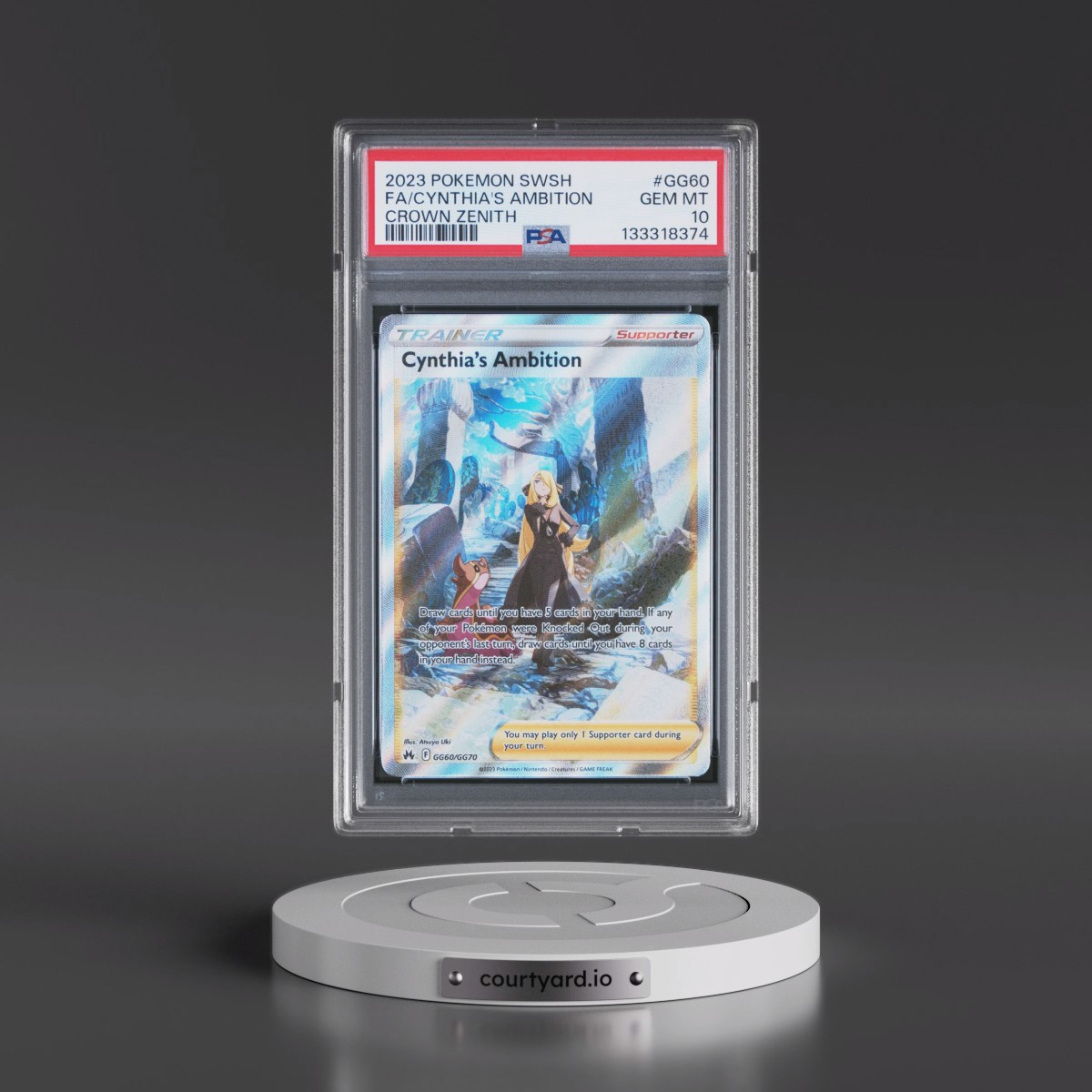 2023 Pokémon Sword and Shield Crown Zenith #GG60 Cynthia's Ambition - Full Art (PSA 10 GEM MINT)