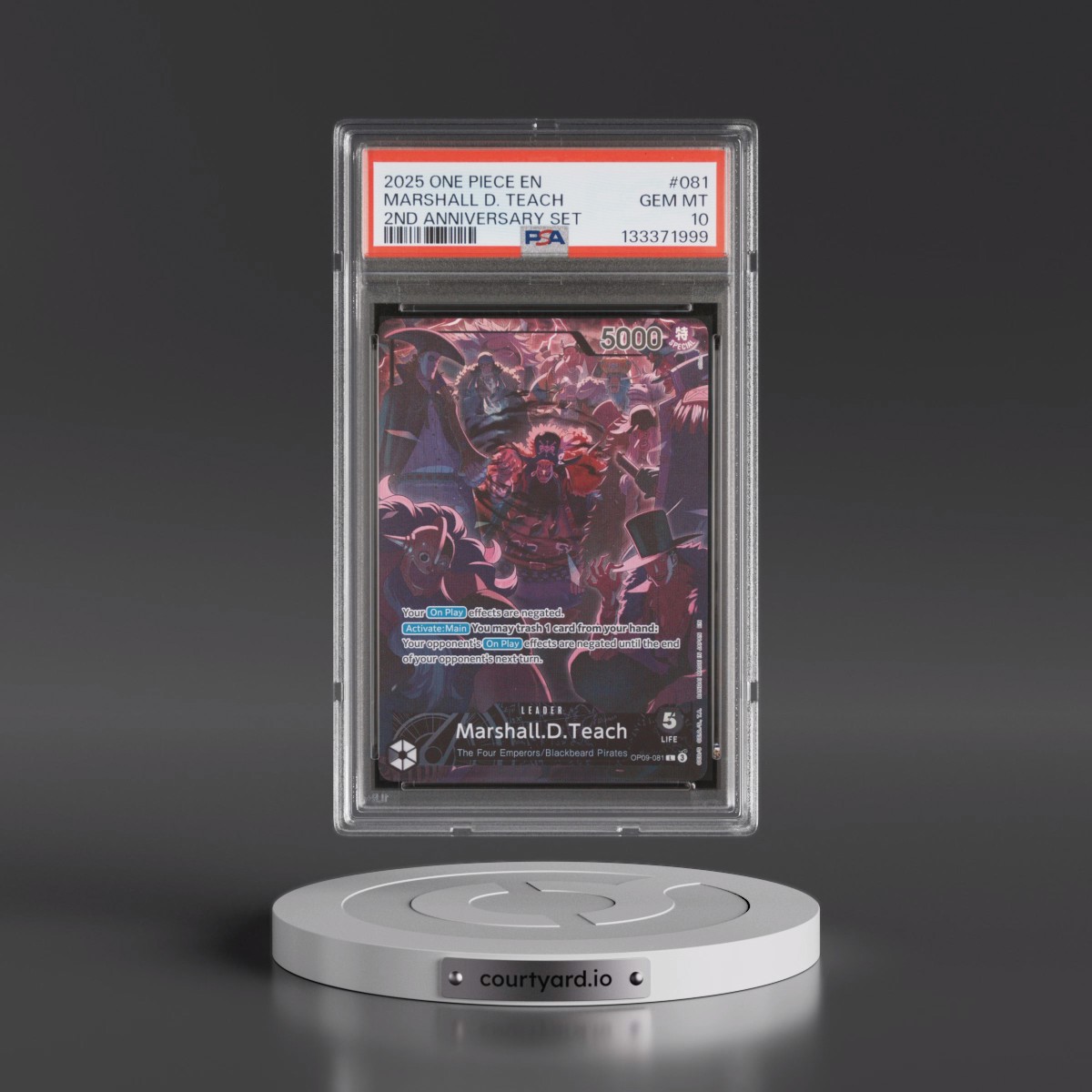 2025 One Piece English Version 2nd Anniversary Set #081 Marshall D. Teach (PSA 10 GEM MINT)