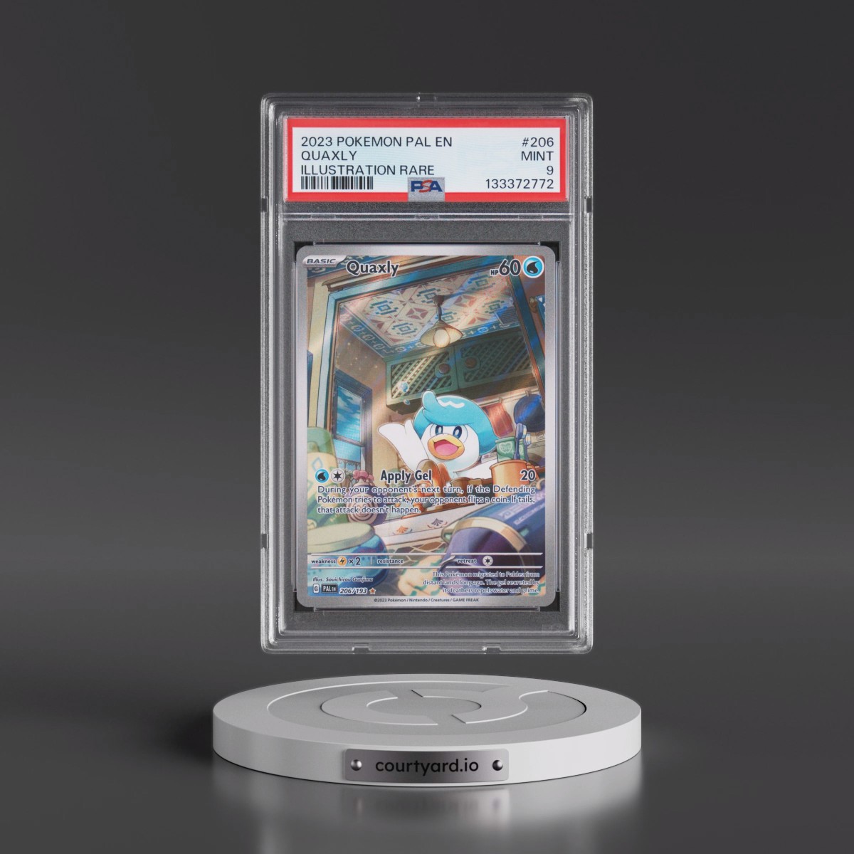 2023 Pokémon Pal EN-Paldea Evolved #206 Quaxly - Illustration Rare (PSA 9 MINT)