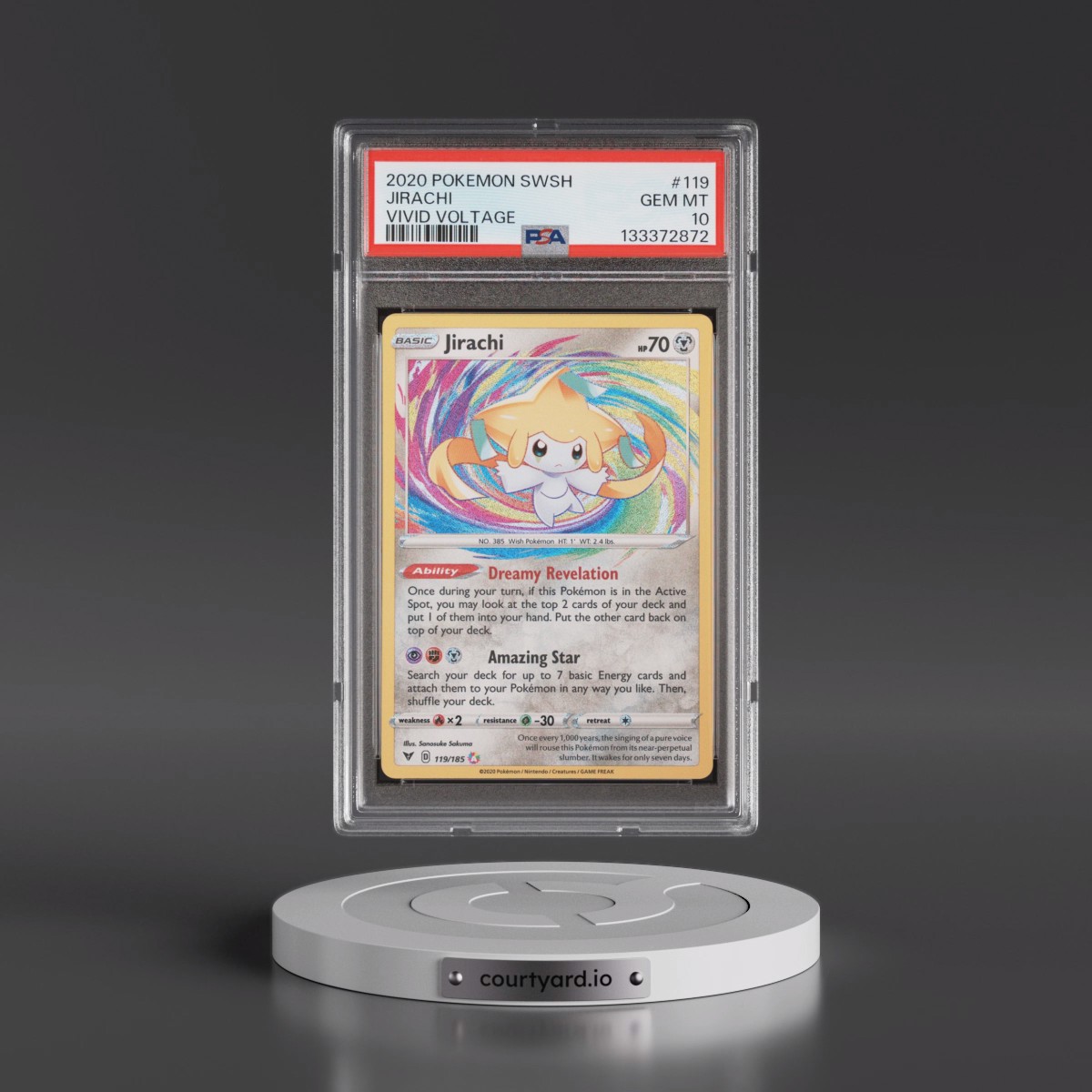 2020 Pokémon Sword & Shield Vivid Voltage #119 Jirachi (PSA 10 GEM MINT)