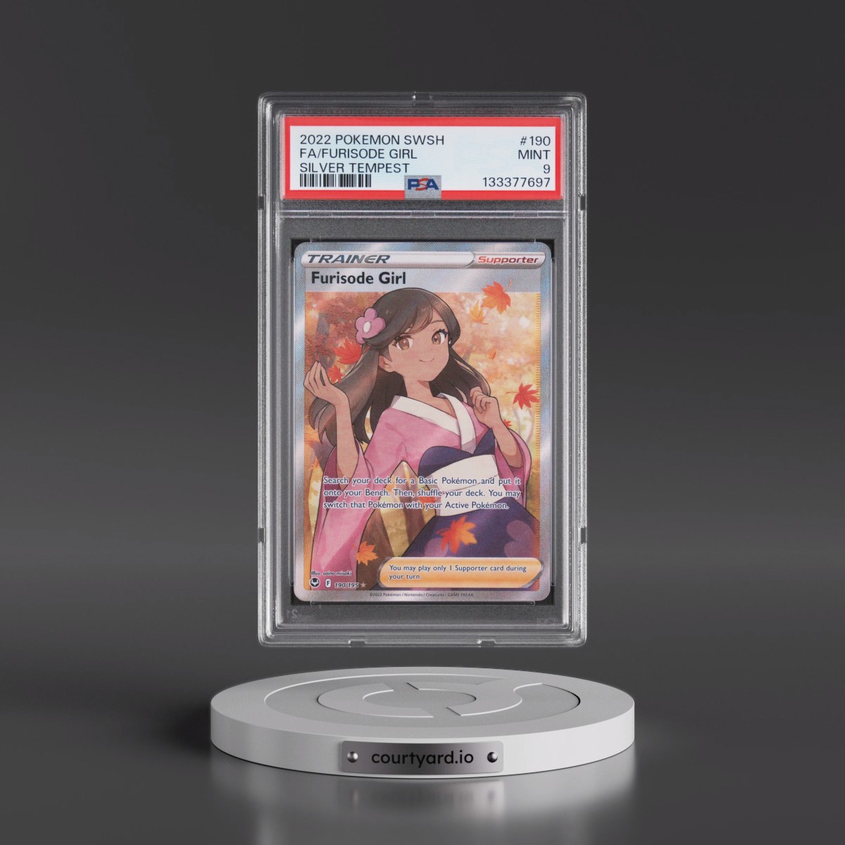 2022 Pokémon Sword & Shield Silver Tempest #190 Furisode Girl - Full Art (PSA 9 MINT)