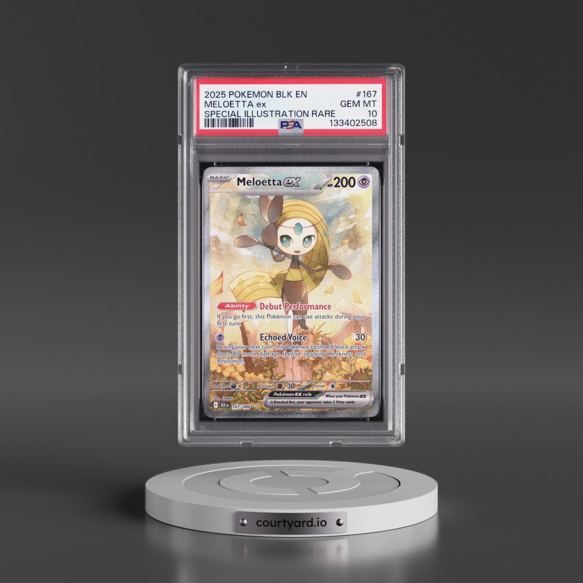 2025 Pokémon Blk EN-Black Bolt #167 Meloetta EX - Holo Special Illustration Rare (PSA 10 GEM MINT)