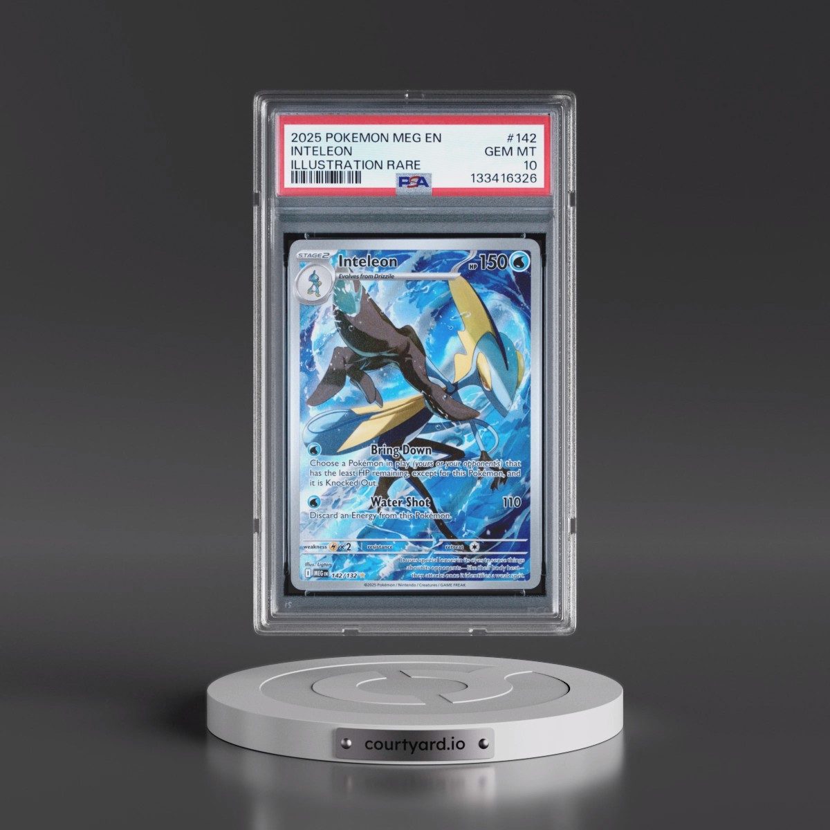 2025 Pokémon Meg EN-Mega Evolution #142 Inteleon - Illustration Rare (PSA 10 GEM MINT)